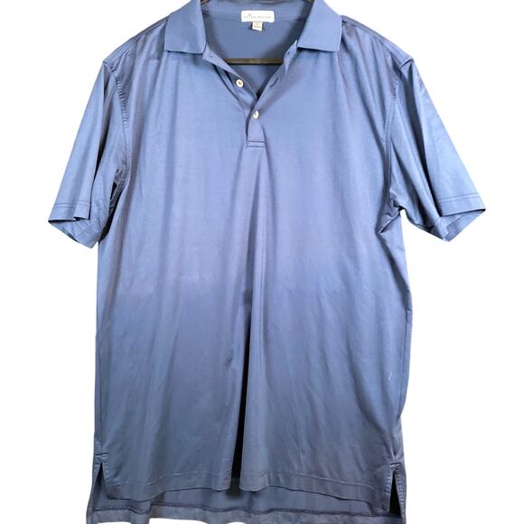 Peter Millar Mens Shirt Navy Short Sleeve Summer Crown Polo Stretch Medium - Picture 1 of 12